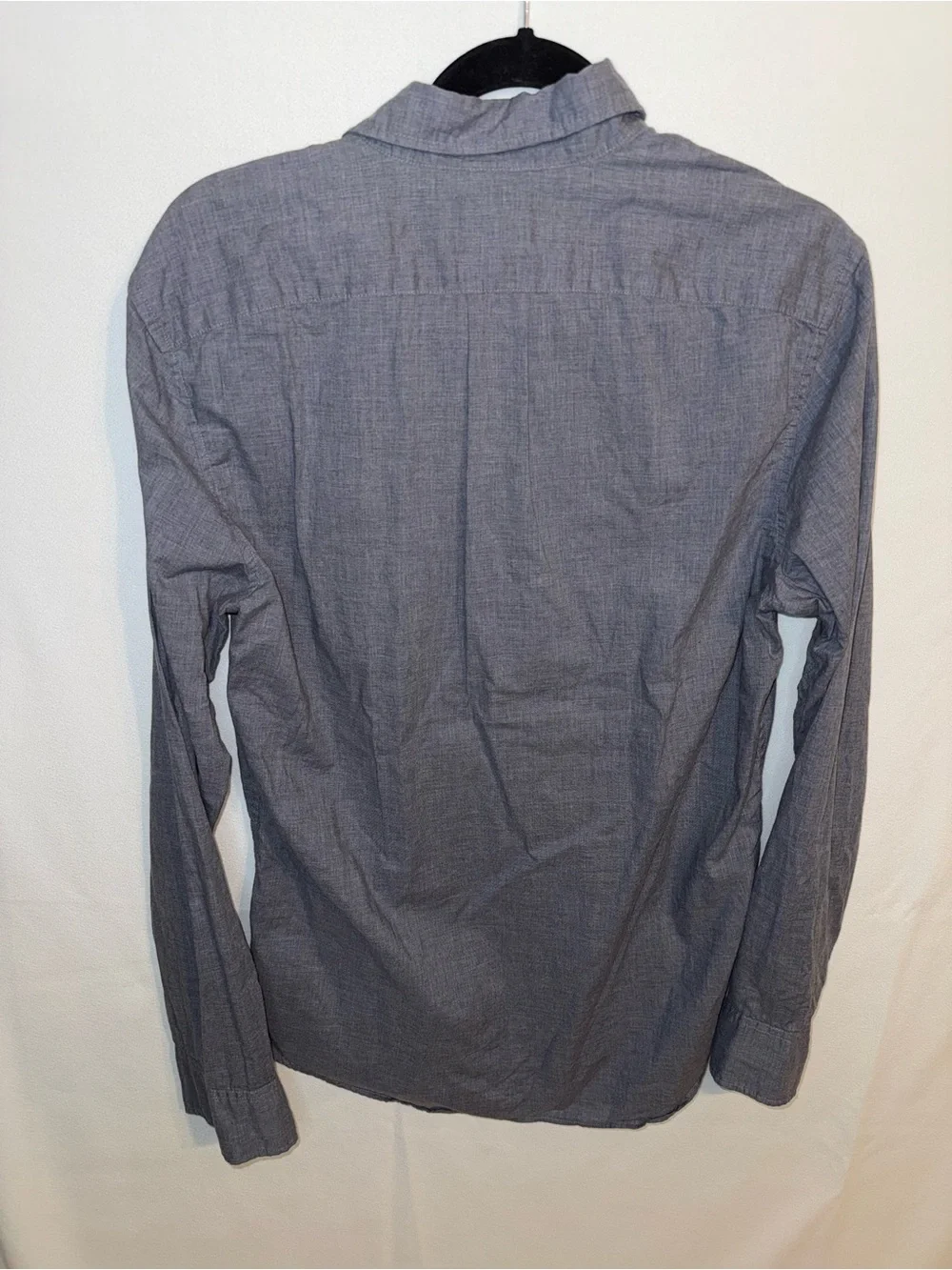 J. Crew Men’s Lightweight Secret Wash Button-Down Slim Shirt, Small, Blue/Grey